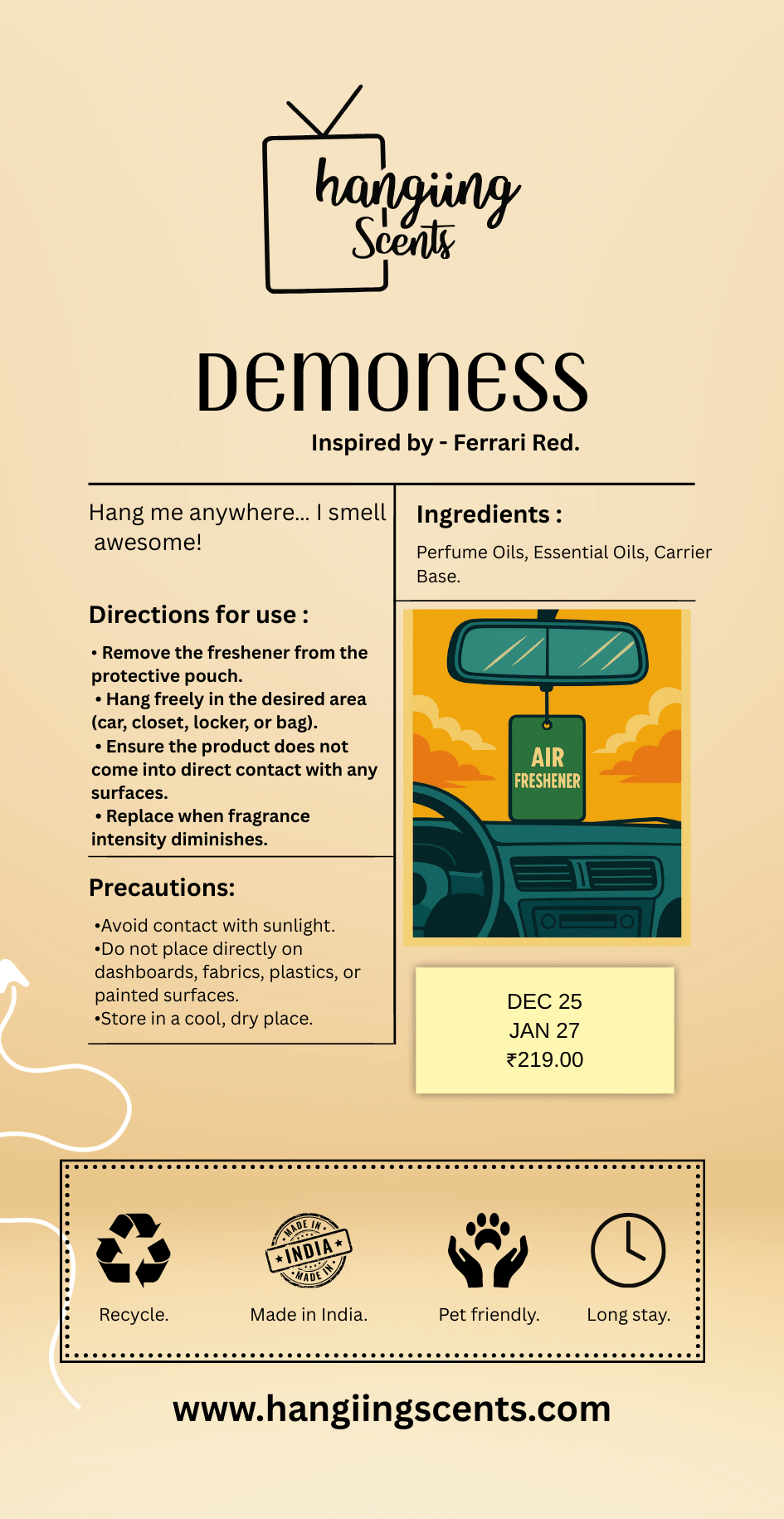 Demoness - winter drop . Fragrance - ferrari red .