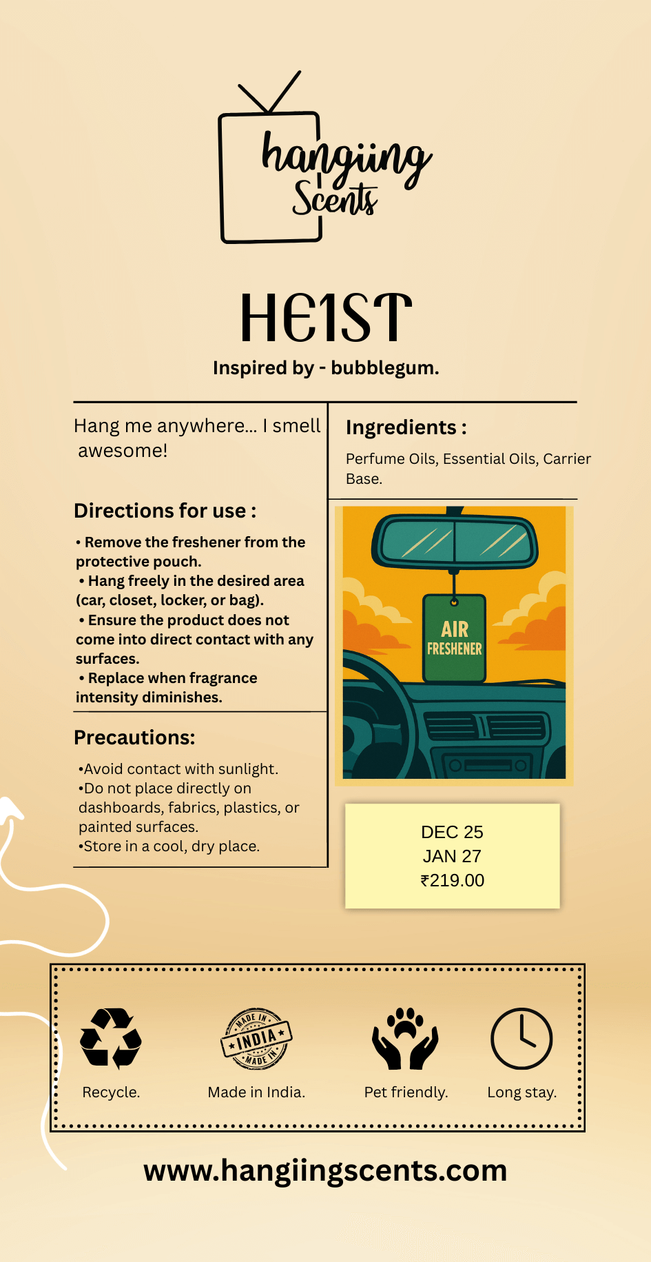 HE1ST - winter drop . Fragrance - Bubblegum.