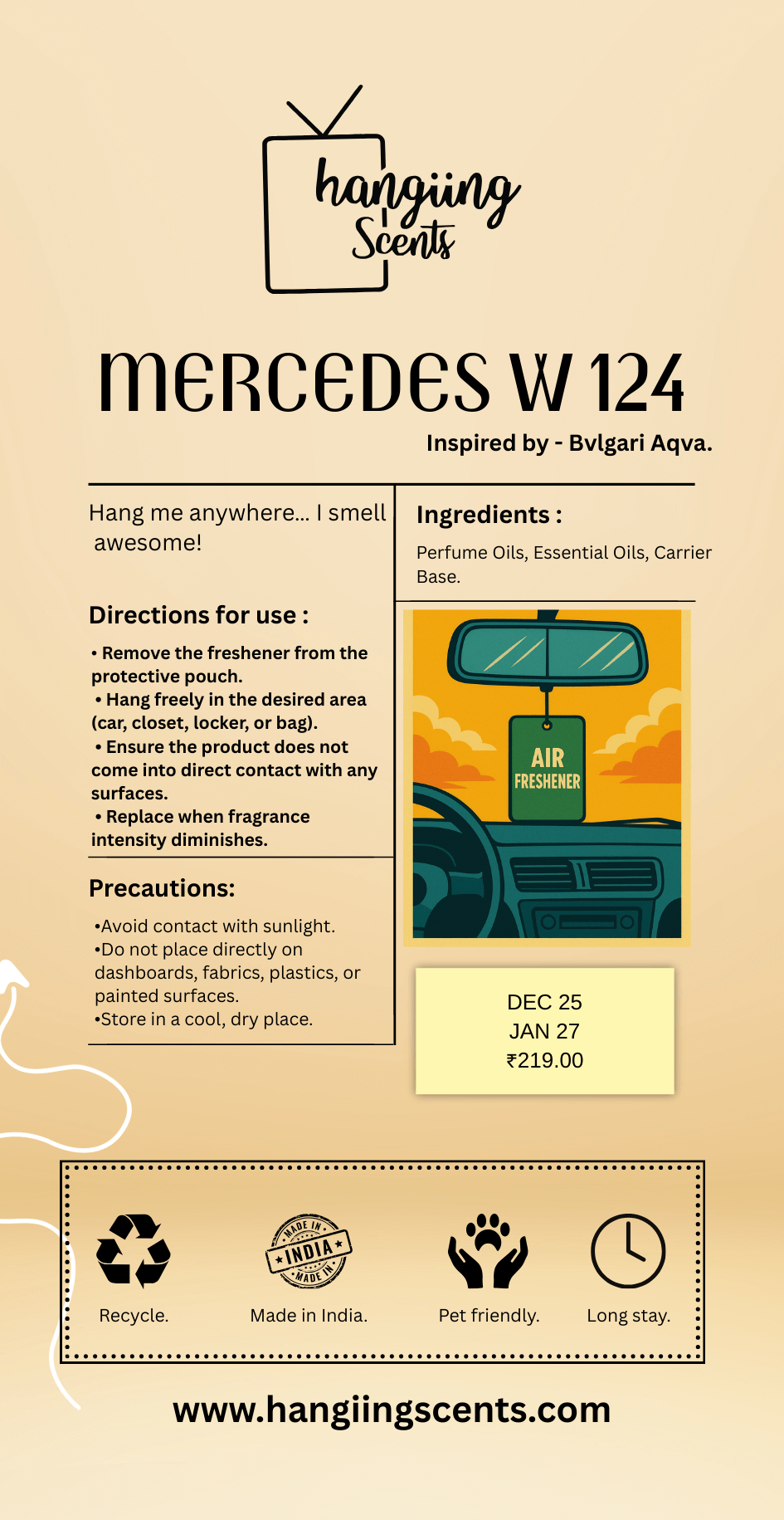 Mercedes w124 - winter drop . Fragrance -